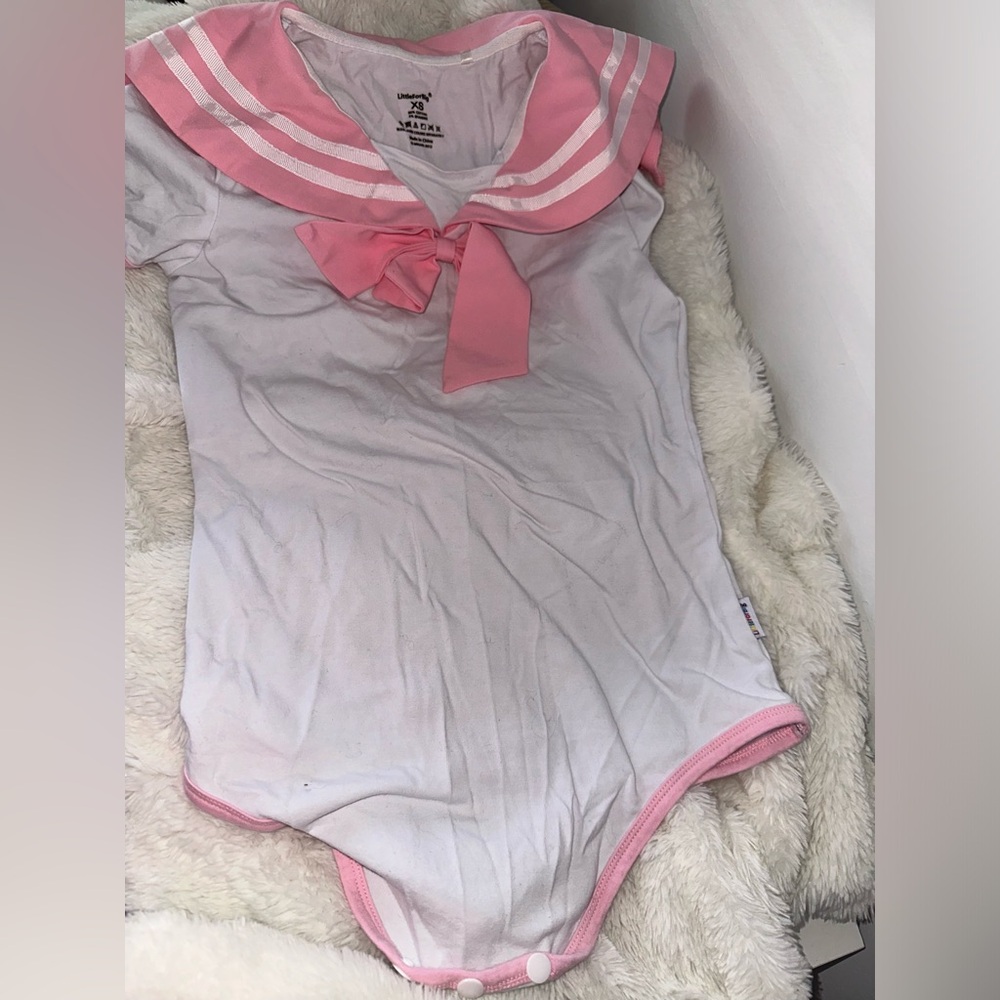 Sailor Moon/ Little For Big Pink Onesie Cosplay 2pc Set XS - Picture 3 of 4